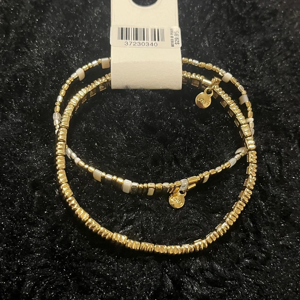 LOFT Gold and White Bracelet Set